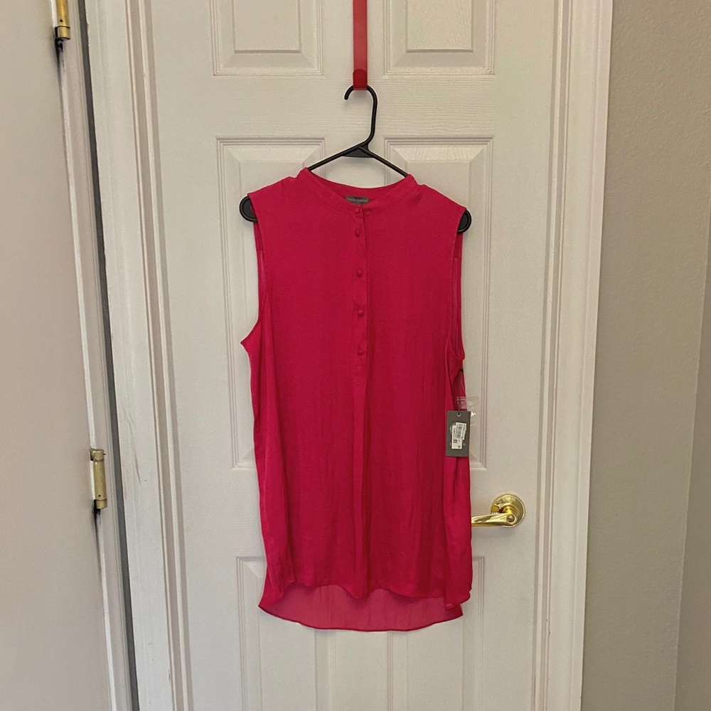 NWT VINCE CAMUTO Rumple Henley Tunic Wild Hibiscus